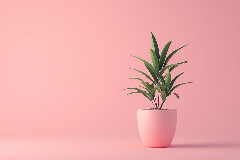 3d render icon of plant in a pot houseplant decoration flowerpot.