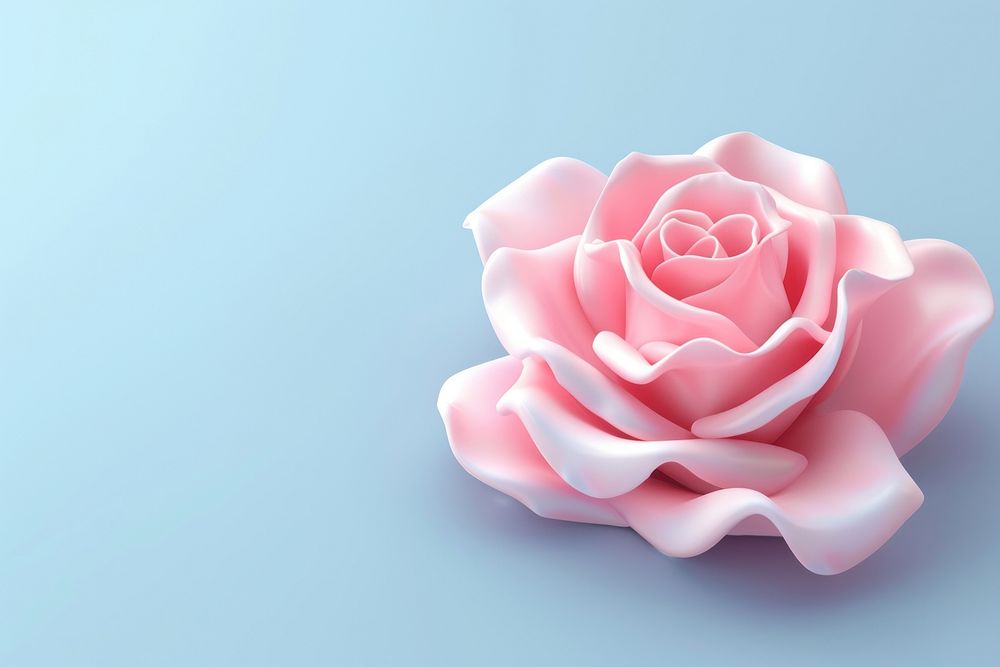 3d render icon of rose flower petal plant.