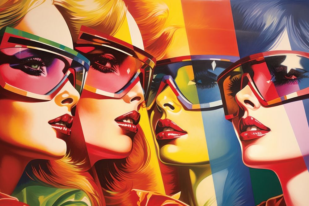 Fashion art sunglasses painting.