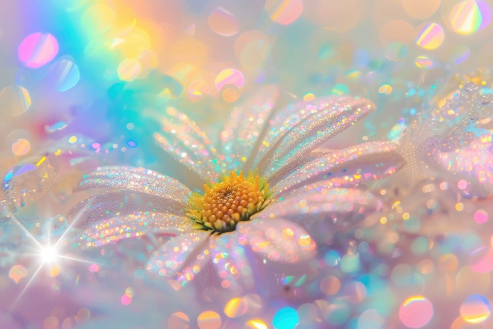 Daisy texture backgrounds rainbow glitter.