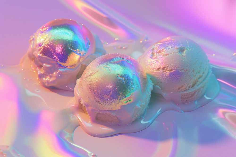 Icecream scoops texture backgrounds rainbow refraction.