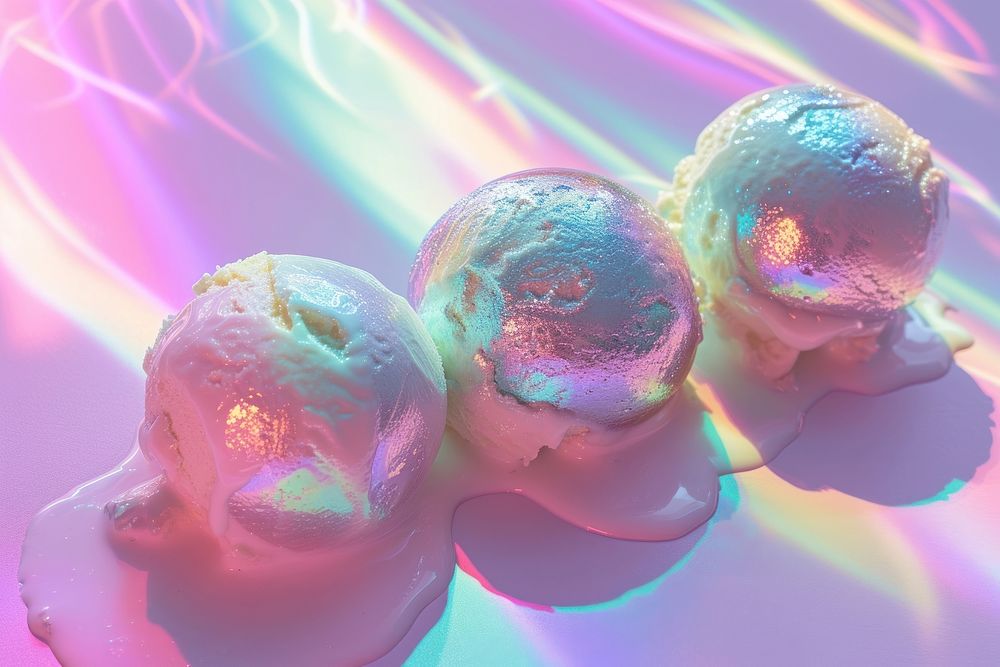 Icecream scoops texture underwater dessert purple.