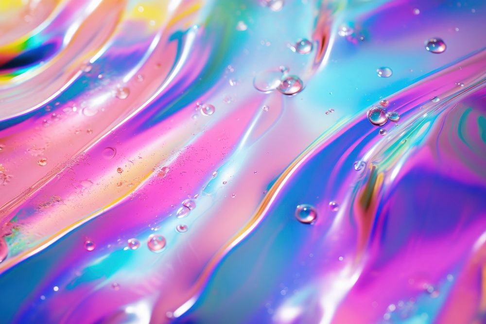 Messy oil drop on oily texture backgrounds rainbow pattern.