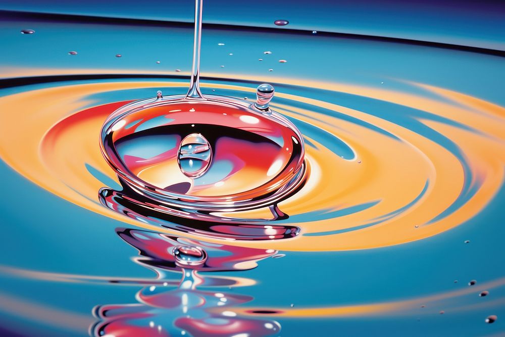 Isolated water drop to water outdoors backgrounds concentric.