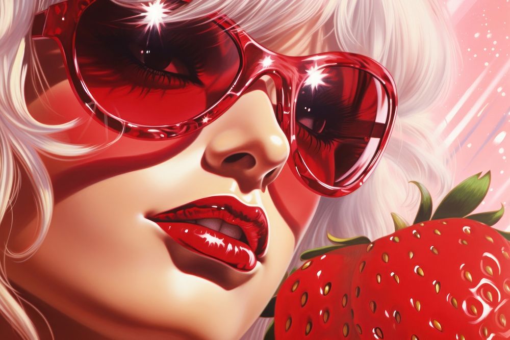 Strawberry sunglasses adult fruit.