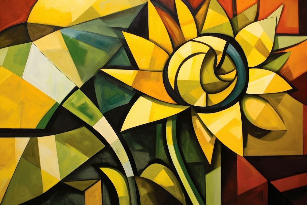 Sunflower painting art shape.