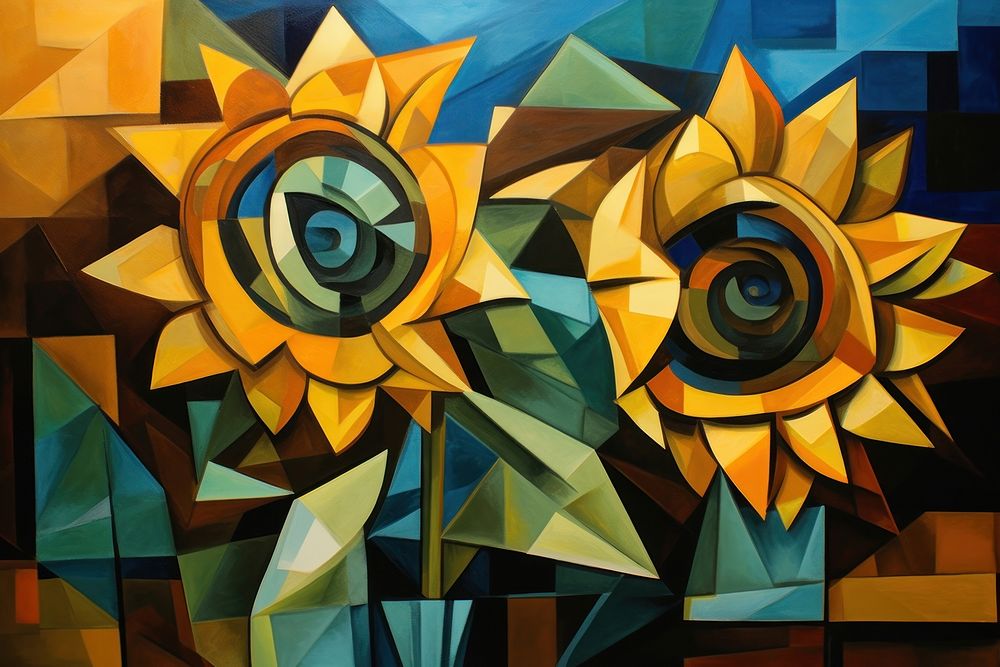 Sunflower painting art representation.
