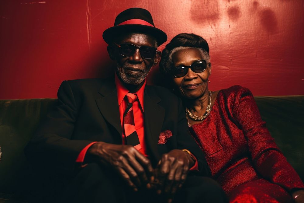 African old couple photography sunglasses portrait.