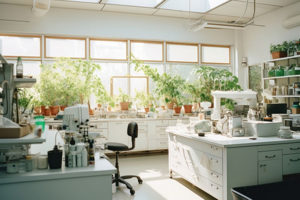 Laboratory room plant architecture electronics.