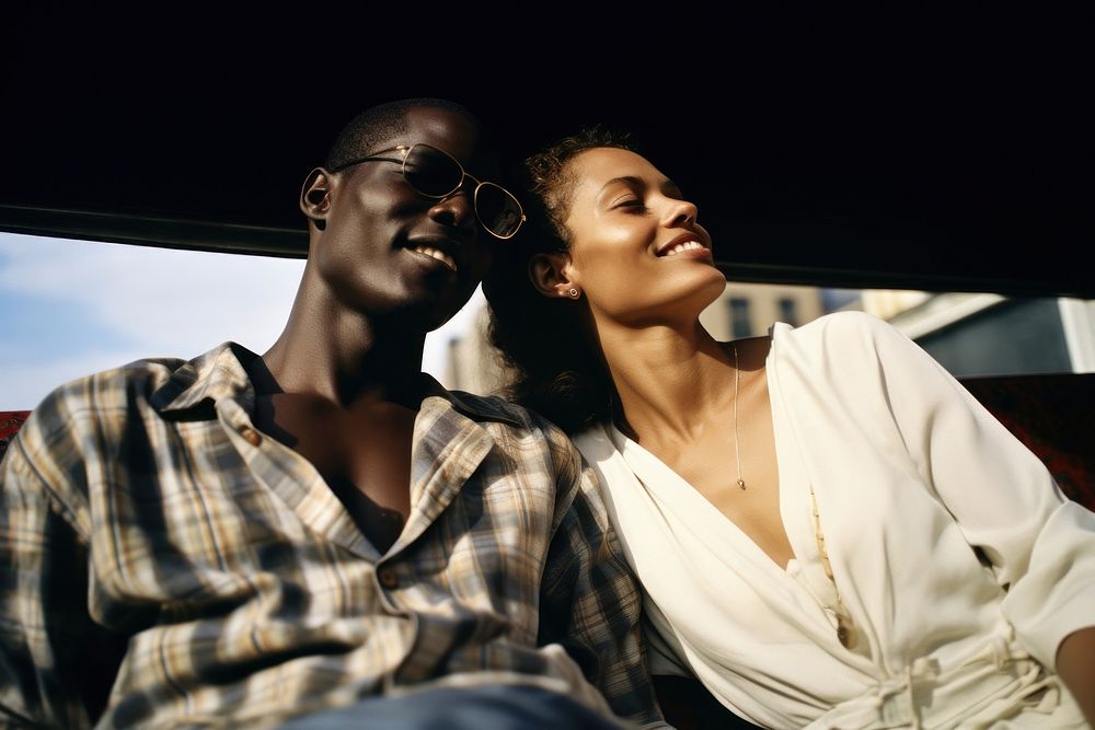 African mid-ages couple portrait photography glasses.