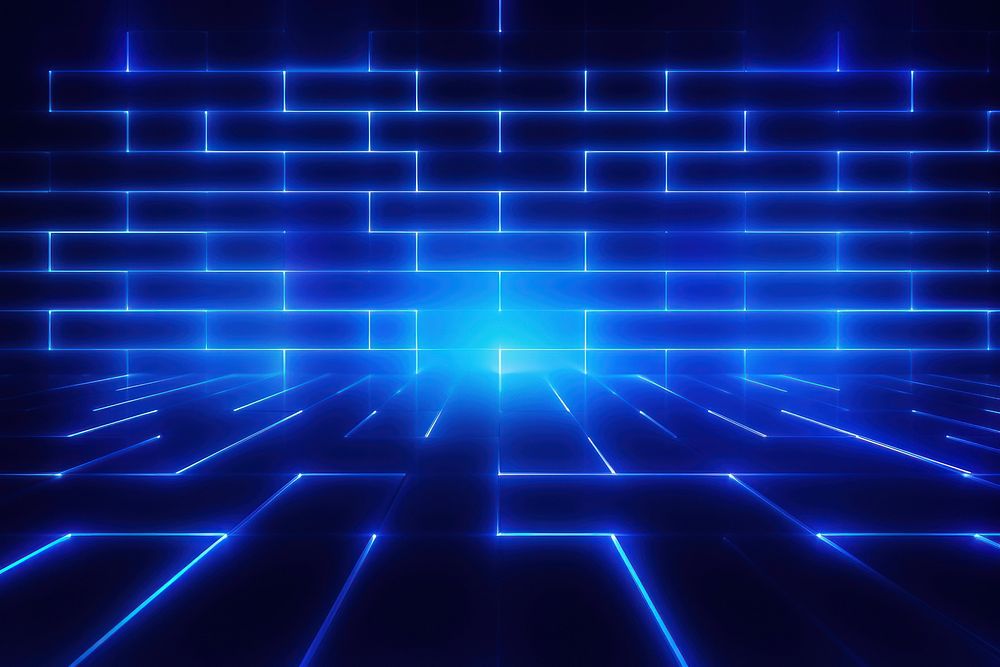 Deepblue grid pattern neon light backgrounds abstract. AI generated Image by rawpixel.