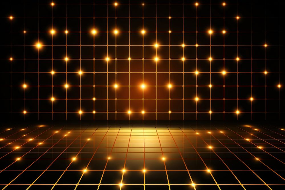 Gold grid pattern neon light backgrounds abstract. AI generated Image by rawpixel.