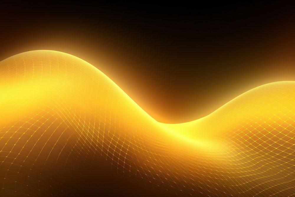 Light yellow grid wave neon backgrounds abstract pattern. AI generated Image by rawpixel.