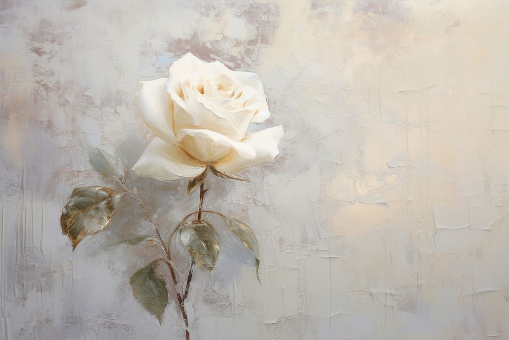 White rose frame painting backgrounds flower. AI generated Image by rawpixel.