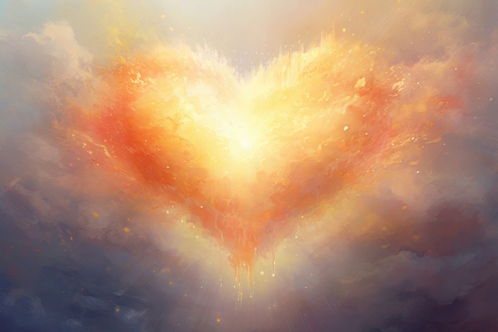 Hearts of cloud backgrounds painting creativity. AI generated Image by rawpixel.
