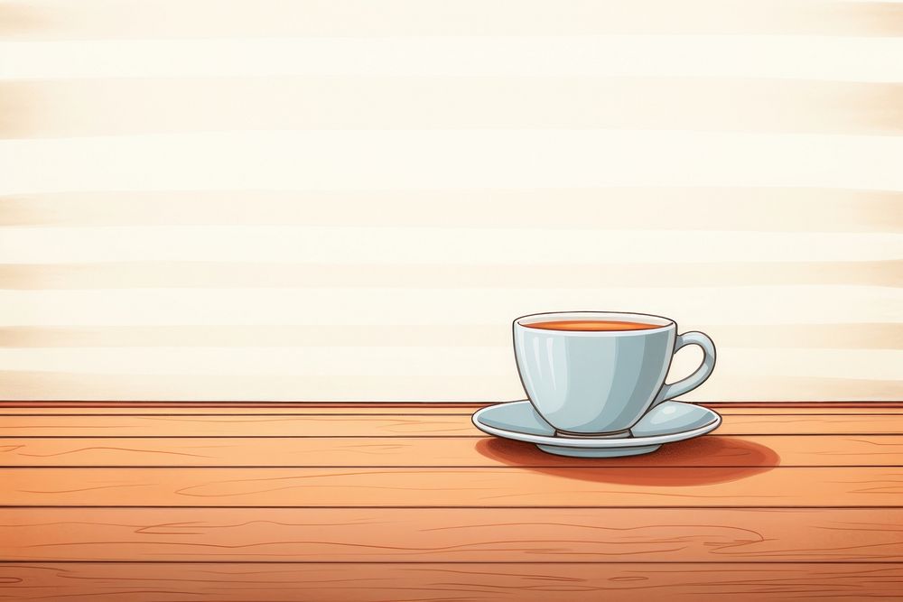 Coffee cup on table saucer drink mug. AI generated Image by rawpixel.
