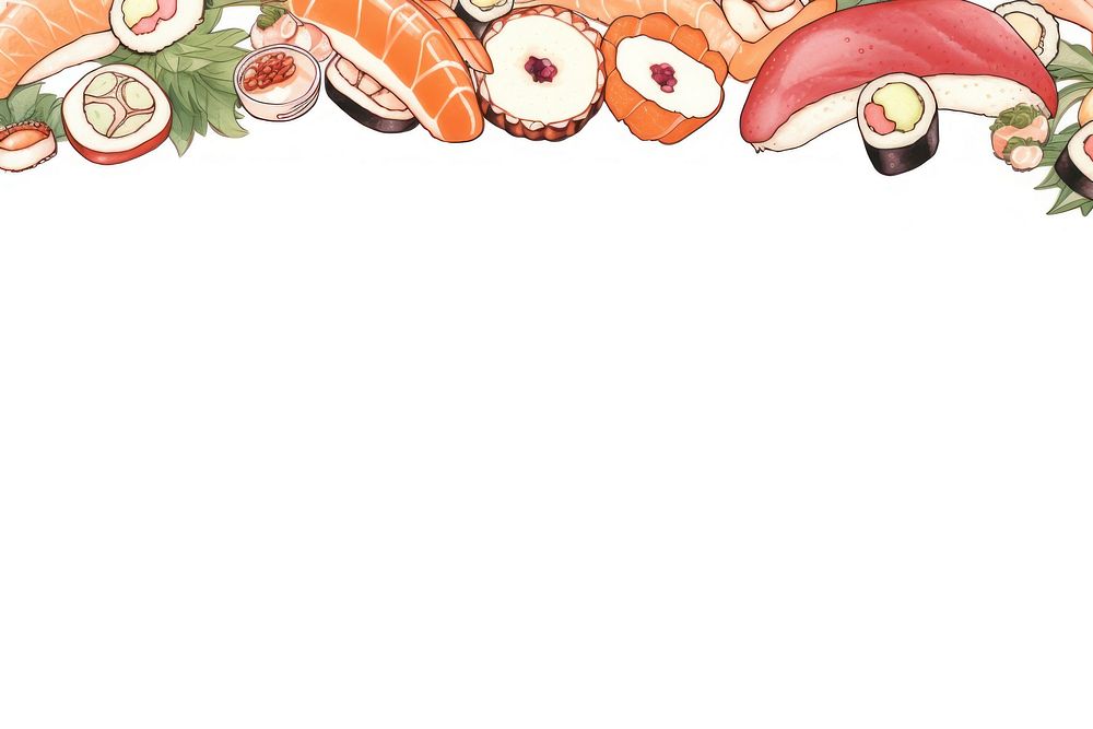 Sushi frame sushi backgrounds food. AI generated Image by rawpixel.