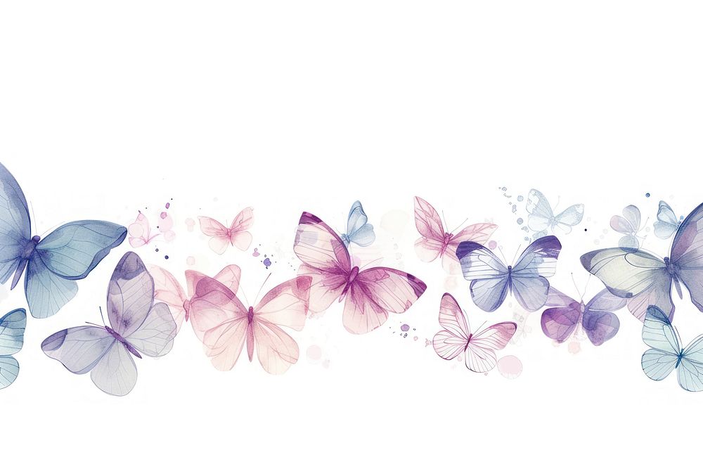 Butterfly line horizontal border backgrounds outdoors pattern.