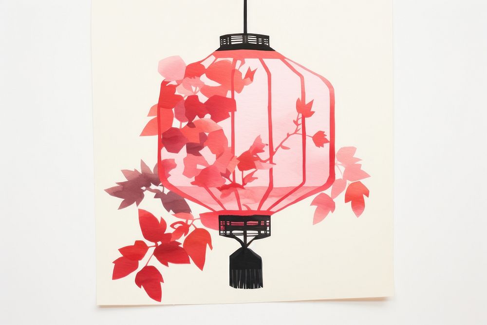 Chinese lamp lantern plant leaf. AI generated Image by rawpixel.