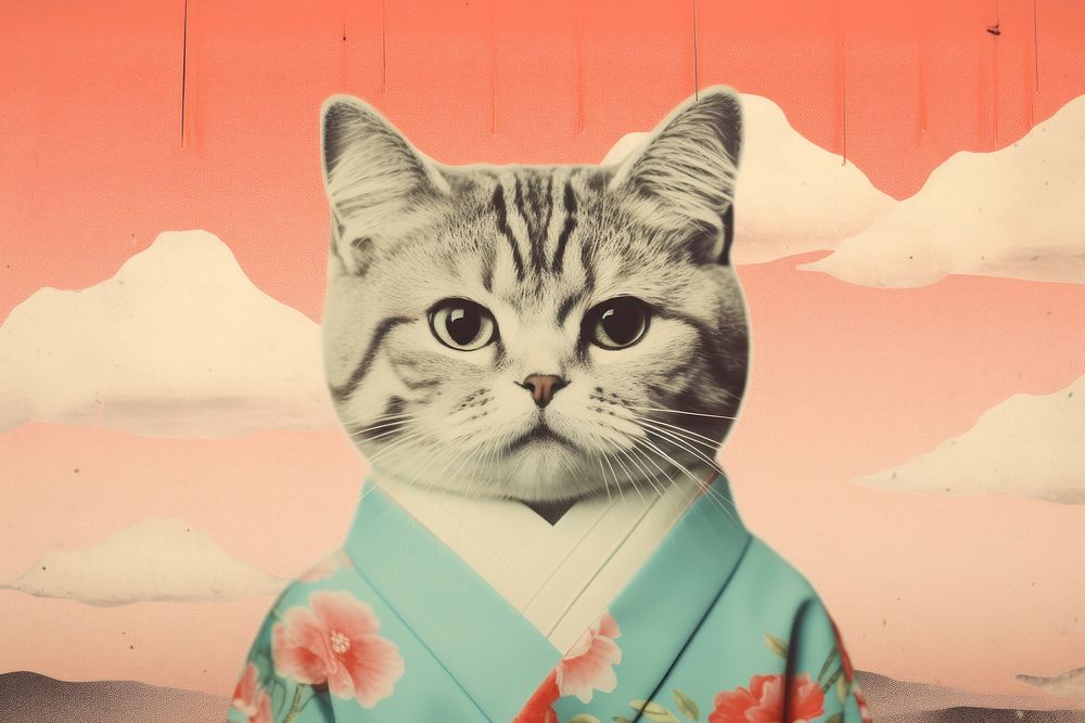 Japanese cat portrait animal mammal. AI generated Image by rawpixel.