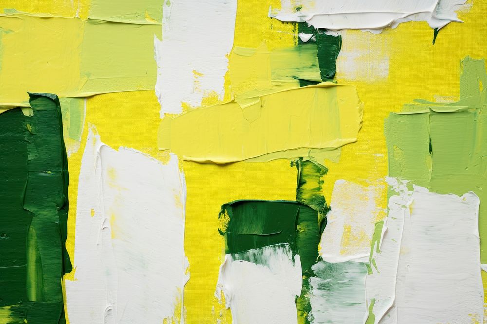 Abstract green yellow spring ripped paper art painting backgrounds.