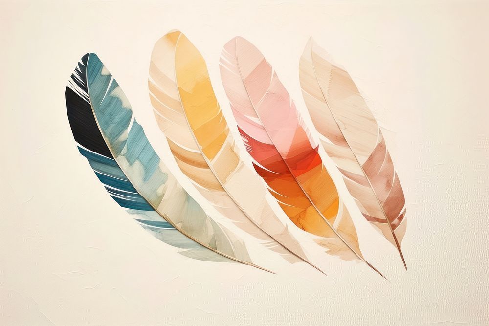 Abstract feather pattern ripped paper art lightweight accessories.