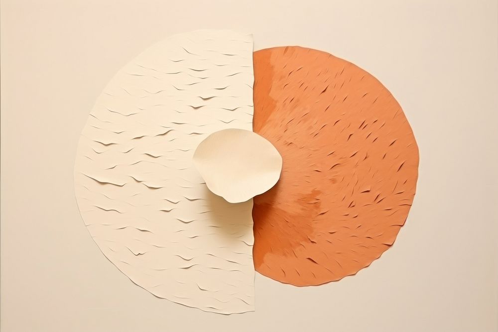 Abstract isolated mushroom ripped paper art creativity handicraft.