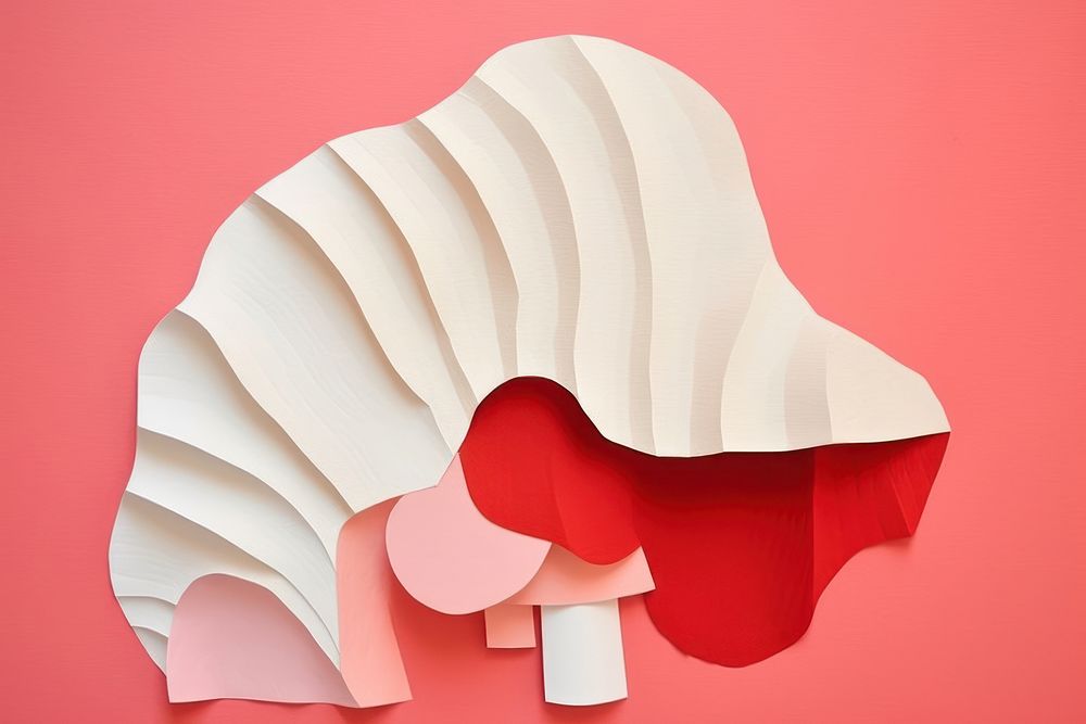 Abstract mushroom ripped paper art invertebrate creativity.