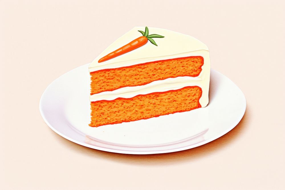 Carrot cake on dish dessert carrot icing.