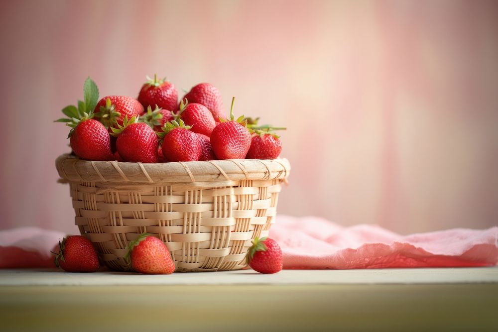 Strawberry basket fruit plant food.