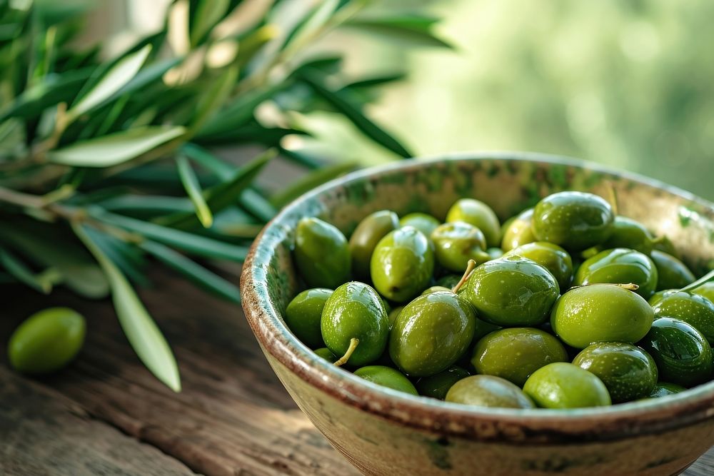 Fresh olive fruit plant food.
