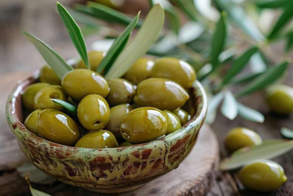 Fresh olive plant food bowl.