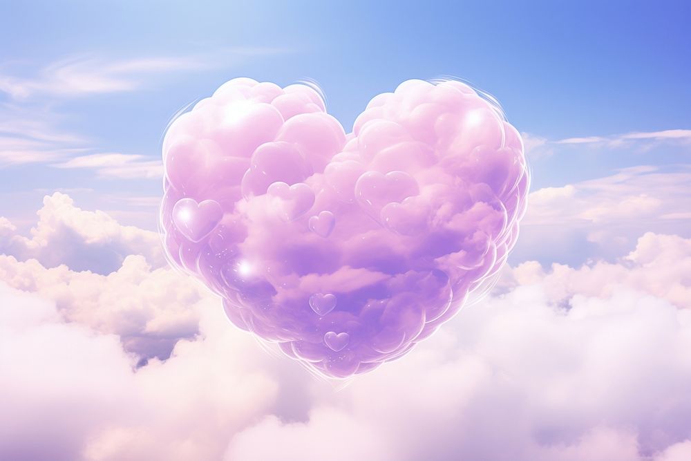 Cloud and heart outdoors nature pink. AI generated Image by rawpixel.