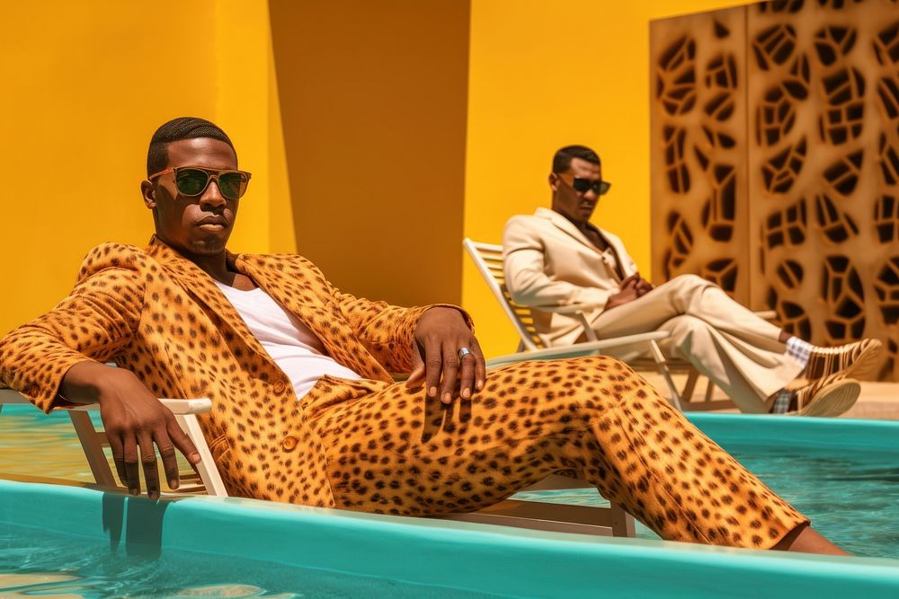 African men sunglasses sitting adult.