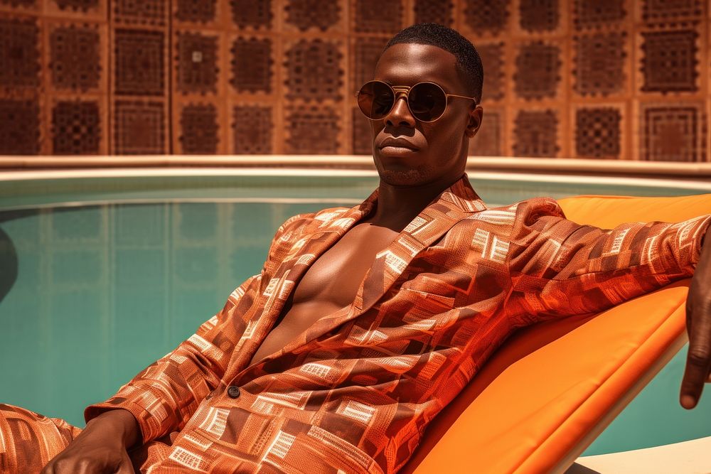African men sunglasses adult pool.