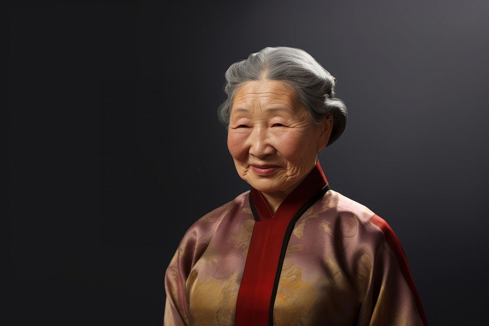 Happy chinese grandma adult happiness portrait. AI generated Image by rawpixel.