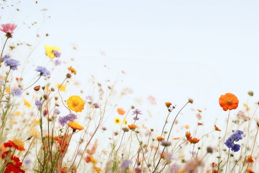 Wildflowers backgrounds grassland outdoors.