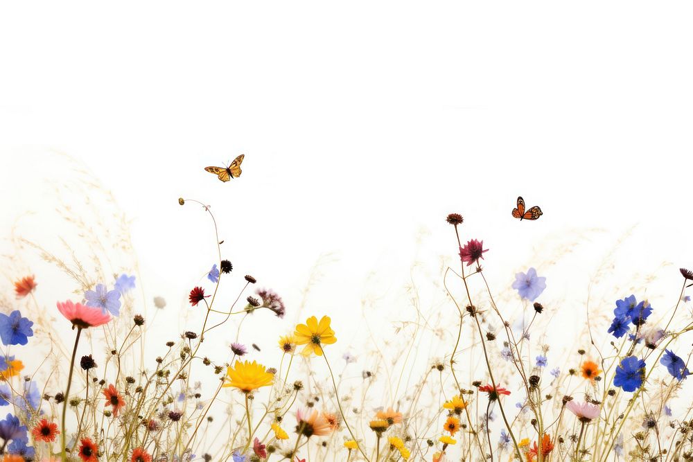 Wildflowers backgrounds butterfly outdoors.