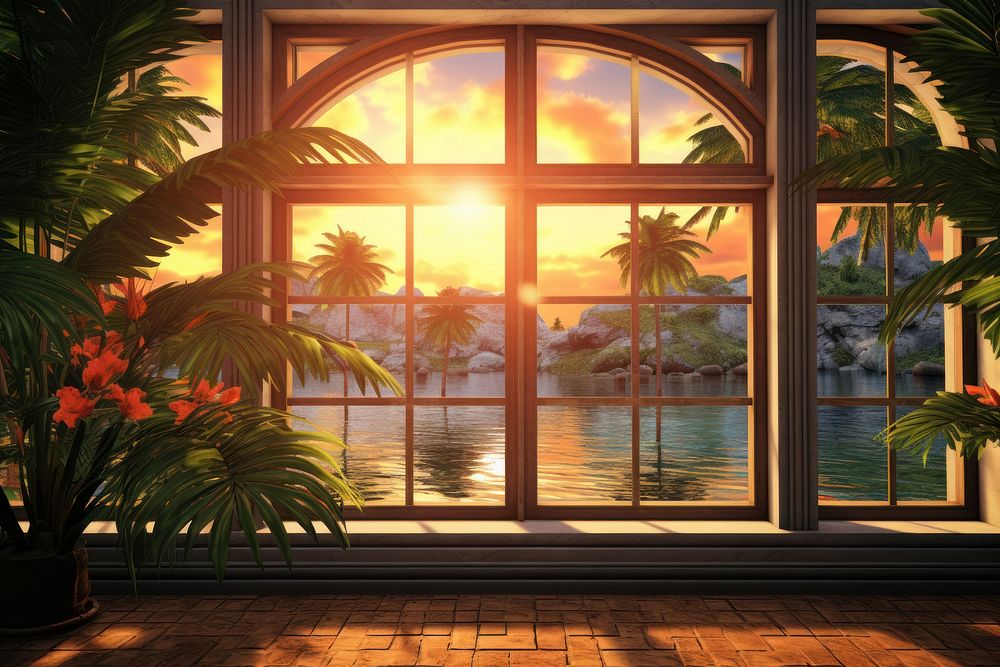 Window see tropical islands sunlight outdoors nature.