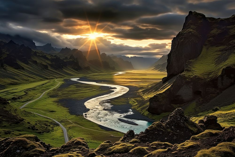 Landscape Iceland view outdoors nature sky.