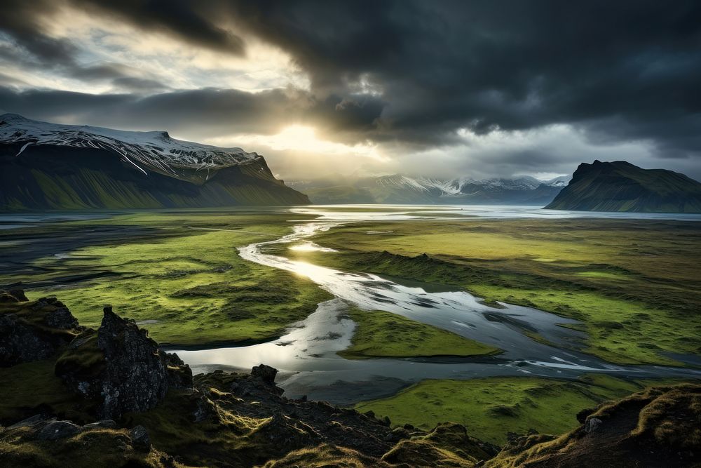 Landscape Iceland view outdoors nature sky.