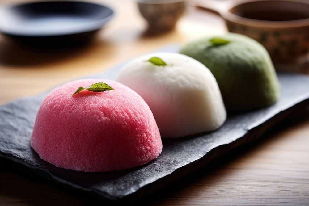 Mochi Japanese dessert food confectionery xiaolongbao. AI generated Image by rawpixel.