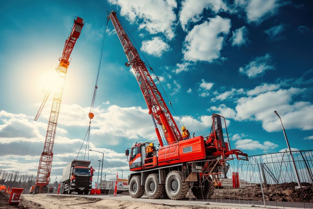 Mobile Crane road and tower Premium Photo rawpixel