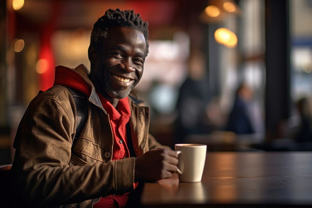 African man coffee adult cup.