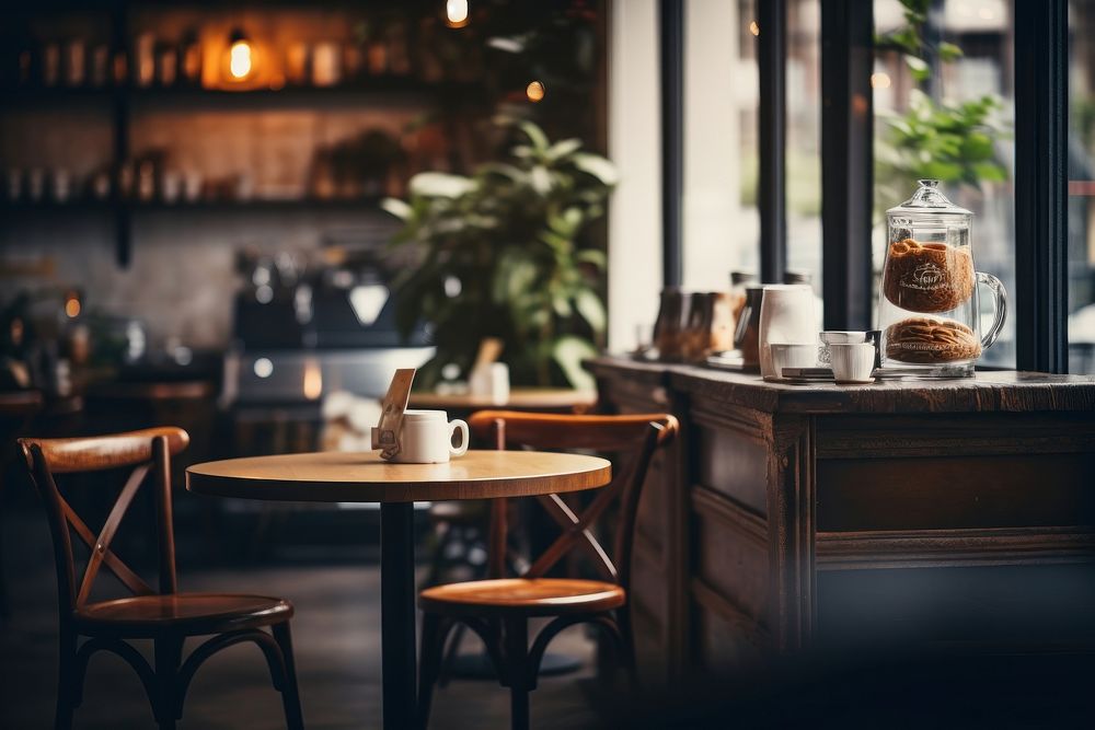 Inside the coffee shop restaurant furniture table. AI generated Image by rawpixel.