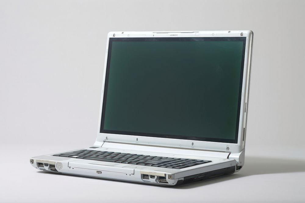 Frutiger aero Laptop with blank screen laptop computer electronics.