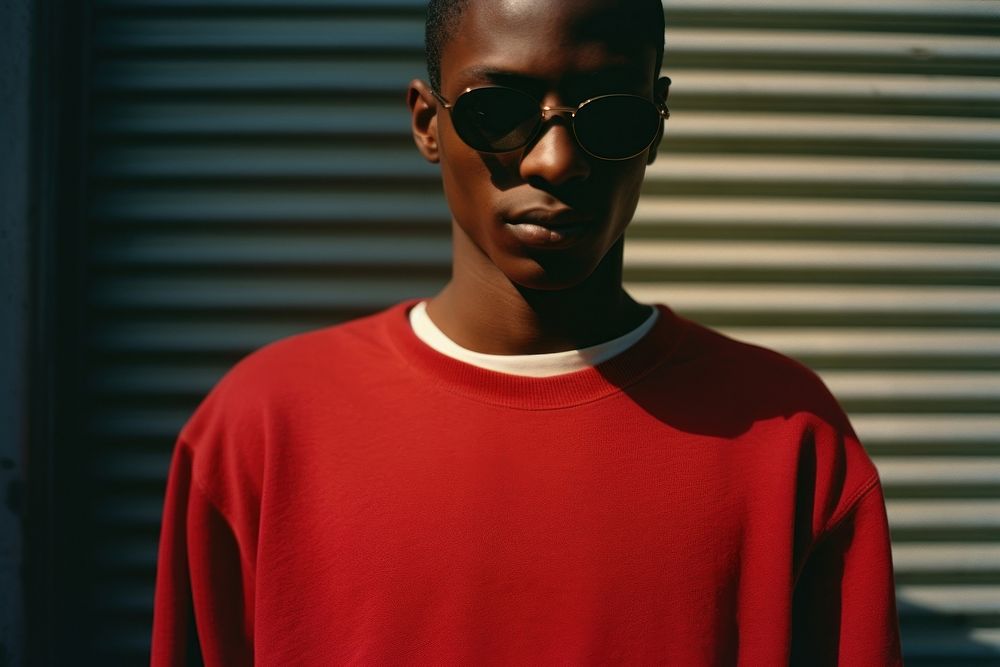 African-american man fashion sunglasses portrait.