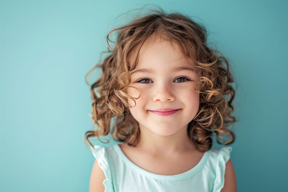 American children smiling face portrait smile happiness.