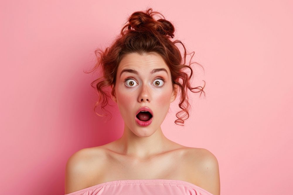 American surprised face expression portrait photography adult.