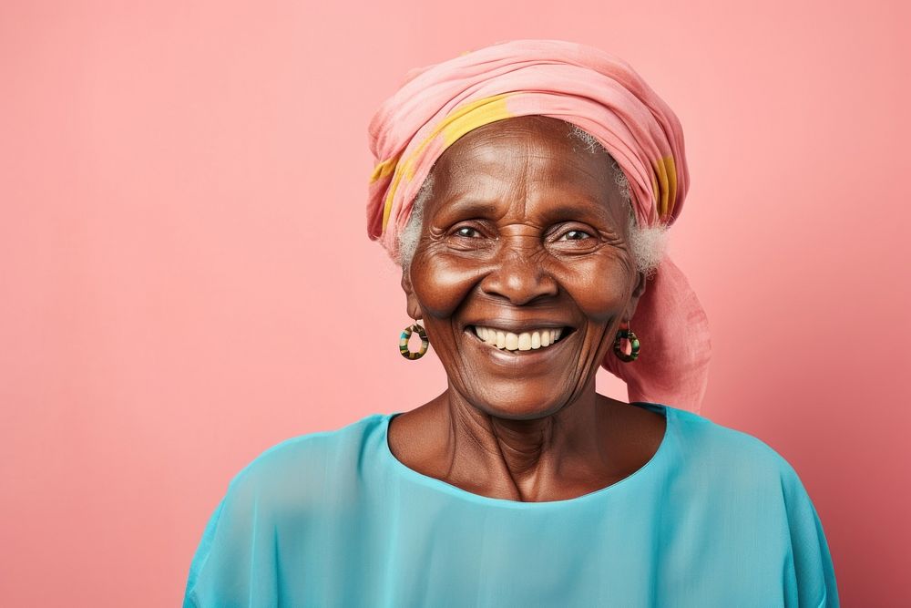 African Grandmother smiling face portrait adult smile.